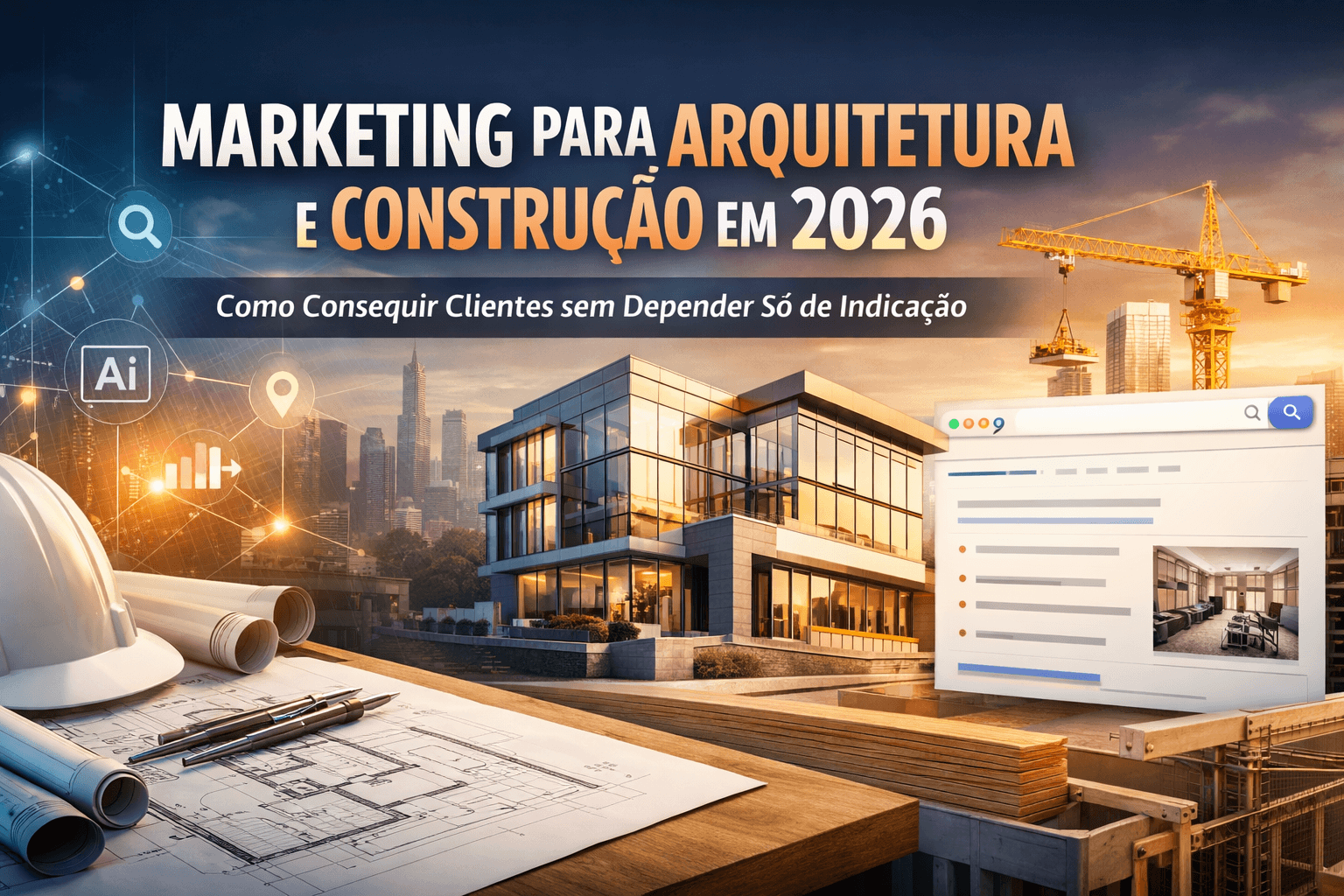 Marketing para Arquitetura e Construção em 2026: Como Conseguir Clientes sem Depender Só de Indicação
