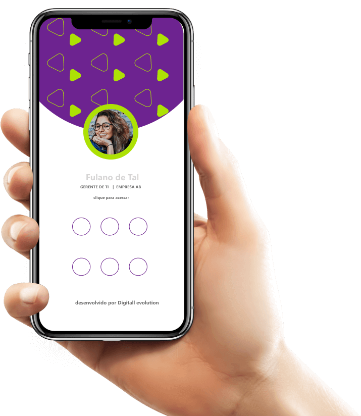 Cartão virtual exibido em smartphone
